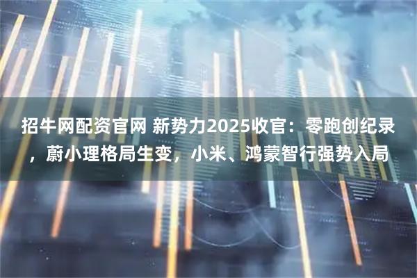 招牛网配资官网 新势力2025收官：零跑创纪录，蔚小理格局生变，小米、鸿蒙智行强势入局