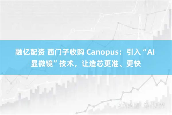 融亿配资 西门子收购 Canopus：引入“AI 显微镜”技术，让造芯更准、更快